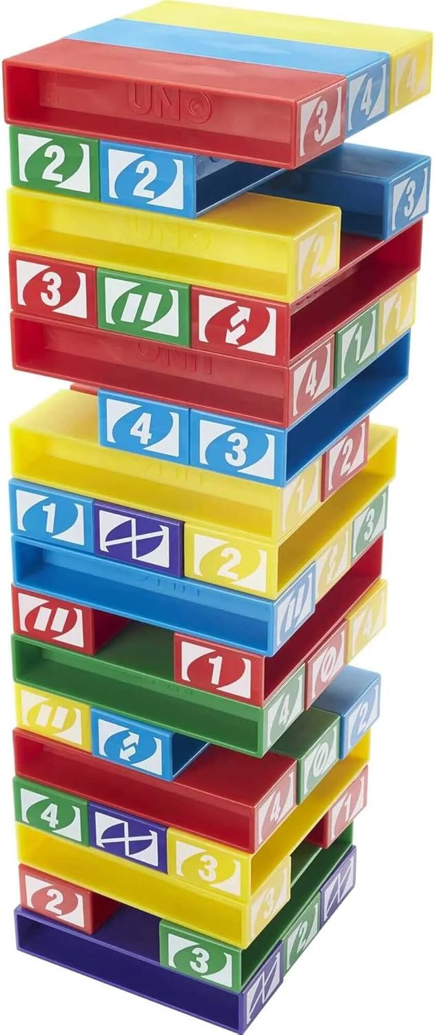 🧱 UNO Stacko™ — Le jeu d’équilibre, de fun et de stratégie qui réunit toute la famille !